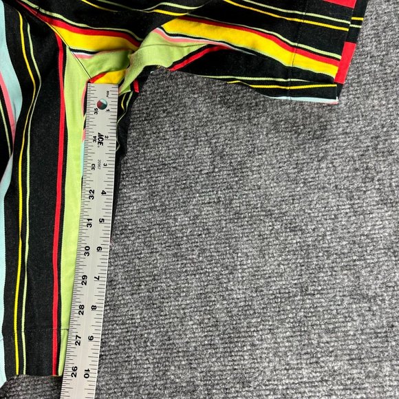 Loudmouth Golf Shorts Adult 36 Striped Black Red Green Pockets Casual Mens - Picture 9 of 9